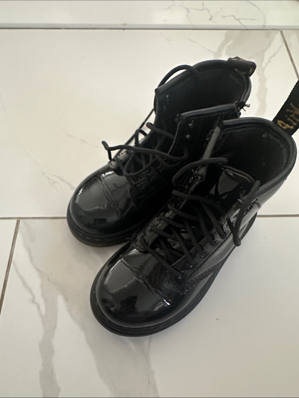 Dr. Martens 1460 Patent Leather Lace Up Boots- 8 Toddler